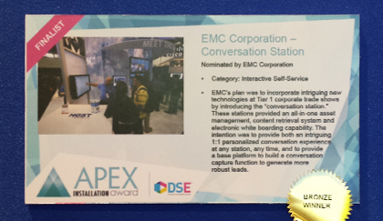 Bronze Award for Interactive Self-Service at DSE 2015